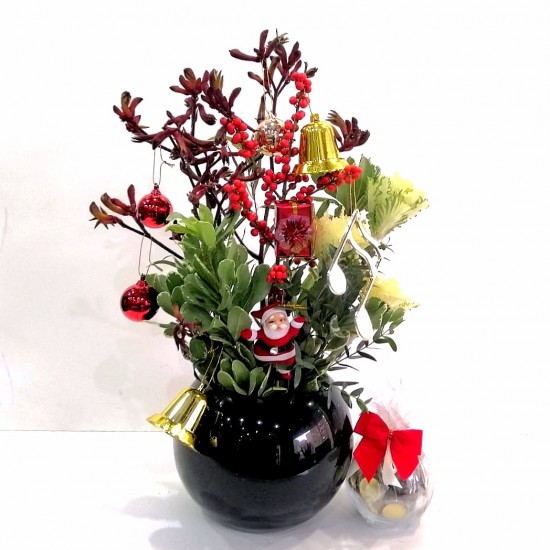 Christmas Black Vase