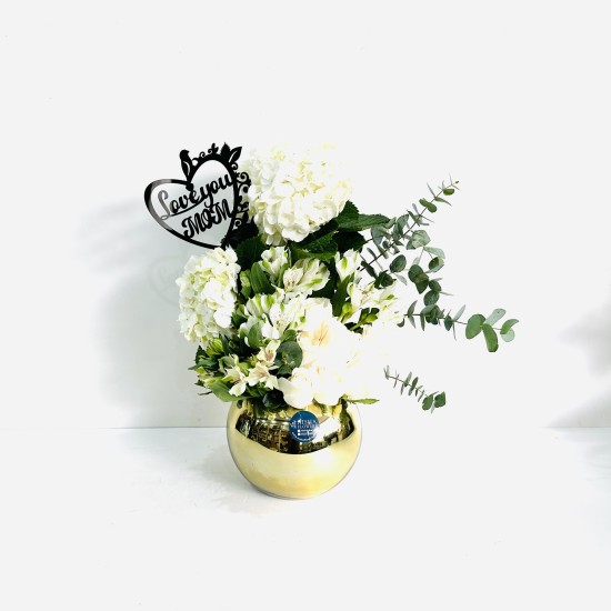 Love You Mom Gold Vase 2